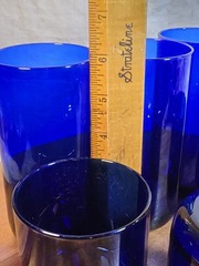Vintage Libbey Cobalt Blue Metropolitan Tall Glass Tumbler and Rock Glass/Juice