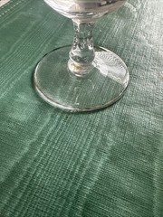 2 VTG Glastonbury Lotus BROCADE Platinum Trim/  6” ICE TEA Goblets Stunning!