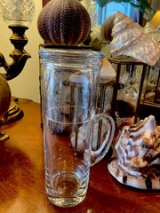 Very Pretty Elegant Slender Tumble Up Clear Glass Hand Blown 8.5” Tall
