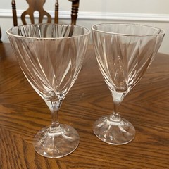 Mikasa Impression Swirl Optic Crystal 16oz Wine Goblet Set Of 2 Mint