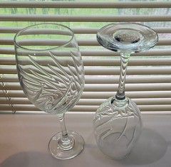 Global Amici 2 Aerating Swirl Wine Goblets Italy 9.625″H