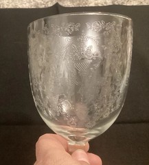 Glastonbury Vintage Lotus And Rosebud Etched Glasses- Set of 2