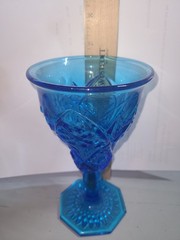 Imperial Glass Company COSMOS Stem Antique Blue Tall Water Goblet