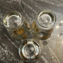 3-Vtg Culver MCM 22K Gold Coins & Ivy Lowball Whiskey Barware Glasses 4″
