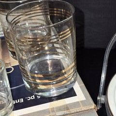 Vintage 6 Piece Monterey Gold Entertainment Set Ice Bucket Old Fashioned Glasses