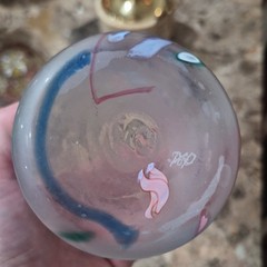 Hand Blown Art Glass Tumbler Multicolor Decorative Signed Glossy Finish