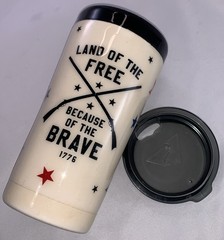 Patriotic Stainless Steel Tumbler Land of the Free Because Of The Brave 1776