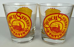 Rosie O’Grady’s Church Street Station Glasses Set of 2 Vintage Orlando Florida