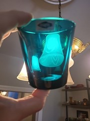 Early NUUTAJARVI NOTSJO KAJ FRANCK 6 Teal Tumblers Set CLEAN Original Box MCM