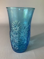 Anchor Hocking Springsong Laser Blue 16 oz Flat Iced Tea Tumbler 5 3/4″ x 3 1/8″