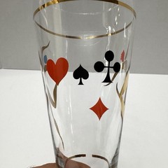 Ritzenhoff Heinz Te Laake Pilsner Glass Playing Card Suits Signed 17cm