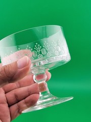 2 Rosenthal Crystal Champagne/ Sherbet glasses, Linie pattern. Minor Knicks.