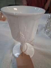 Indiana Glass Colony Harvest Milk Glass 8-oz Water Wine Goblet Vtg