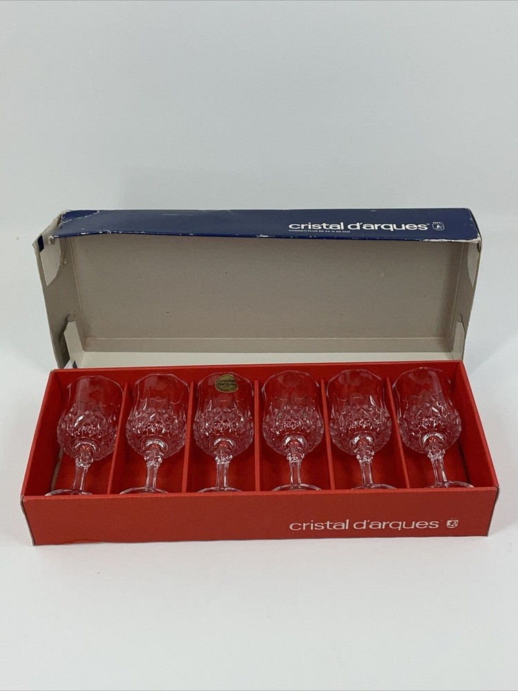 Set of 6 Longchamp 6 cl Durand Cristal D’arques 24% Lead Crystal Cordial Glasses