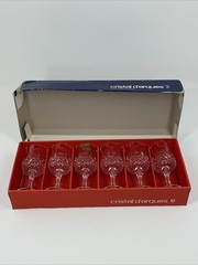 Set of 6 Longchamp 6 cl Durand Cristal D’arques 24% Lead Crystal Cordial Glasses