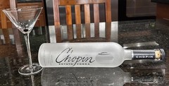 Chopin Vodka Martini Glass & Potato Vodka Frosted Glass Bottle RARE