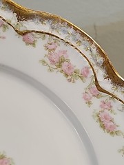 Haviland Double Gold #271A Rose Swags Dinner Plates (7)