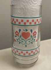 2 Indiana Glass Pink Heart Flower Glasses Tumblers Vintage 80’s Cottagecore