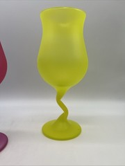 Vtg LIBBEY Z Stem Bright Colored Frosted Glass Goblets 🌺 Set of 6 ~ NEW in Box