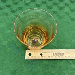 Iridescent Amber Fade to Clear Lowball Glass Barware Whiskey Rocks Artsy Style