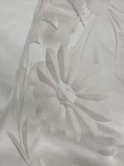 Vintage Etched ? Glass Juice Tumbler Floral Daisy Design 5”