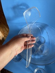 Punch Bowel 6 Cup With Plastic Laddle No Chip Or Cracks Wave Design