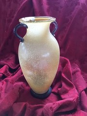 FLAWLESS Exquisite DESIGN GUILD Yellow ROMANIAN Bronze Footed Handles VASE URN