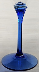 4) Libbey Domaine Blue Martini Glass Set Vintage Elegant Floral Stemware Bar Lot