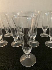 6 Champagne Flutes Model Orval Cut Crystal Daum (Price Per Unit)