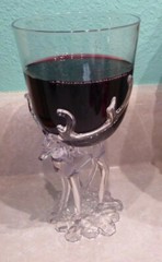 Reindeer Buck Antler ELK Christmas Party Wine Goblet clear Pool Friendly 7″