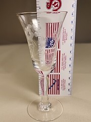 Vintage Libbey Rock Sharpe Halifax Stem Shot Glass Floral Etched