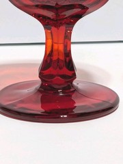 Set Of 2 Fostoria Argus Ruby Red Stemmed HFM Wine Glasses 4 7/8″ Vintage
