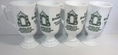 Vintage Set of 4 each Lehr’s Greenhouse California Milk Glass Tea Coffee Mug