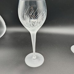 Raimundas Lapsys Wine Glasses Chasen Galleries Clear Satin Etched Signed 1985