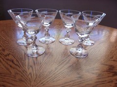 Cut Etched Blown 3 Oz Fancy Stem – Set of 6 Glasses