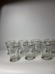 La Rochere Gold Rim Bee Tumblers Set of 7 French Glass 9 Oz Napoleon France