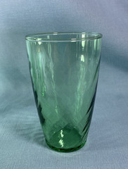 Vintage Set of 6 Libbey Pale Green Swirl Drinking Glasses 5” Tall 8 oz Excellent