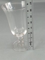 4 Piece Clear Glass Iced Tea Goblets 2 Beaded Stem Glasses