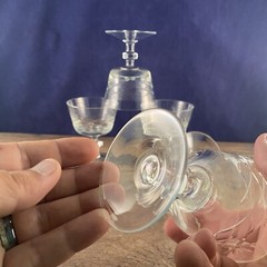 Vintage Glass Sherbet Champagne Glasses Set of 5 Fan Pattern