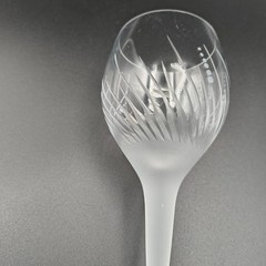 Raimundas Lapsys Wine Glasses Chasen Galleries Clear Satin Etched Signed 1985