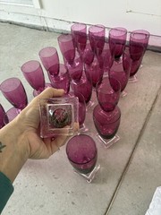 Stephen Smyers Art Glass RARE Vintage Signed Pink Glasses Tumbler – 22 Available