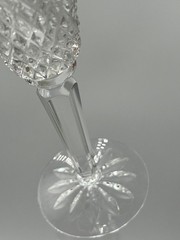 Vintage Lenox USA Crystal Champagne Flutes Glasses Set 2 Cut Crystal Starburst