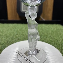Vintage Bayel Crystal Bacchus Male Nude Frosted Figural Stem Wine Glass 7 1/4″