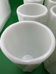 8 Vintage Westmoreland White Milk Glass Paneled Grape 6″ Water Glass Tumblers