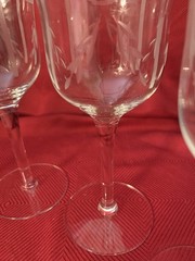 Vintage Set 5 Art Deco Etched Water Goblets MCB34 By McBride Retired Rare Find