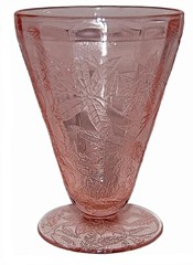 Jeannette Floral Poinsettia Pink 4″ Footed Juice Tumbler