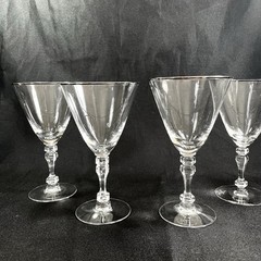4 Tiffin Franciscan Montclair Platinum Trim Crystal Water Wine Goblet 7” Glasses