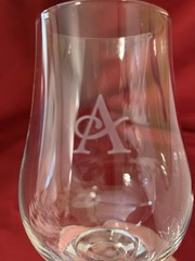 Pair Glencairn Crystal THE GLENCAIRN GLASS Whiskey Bourbon Glasses Monogram “A”