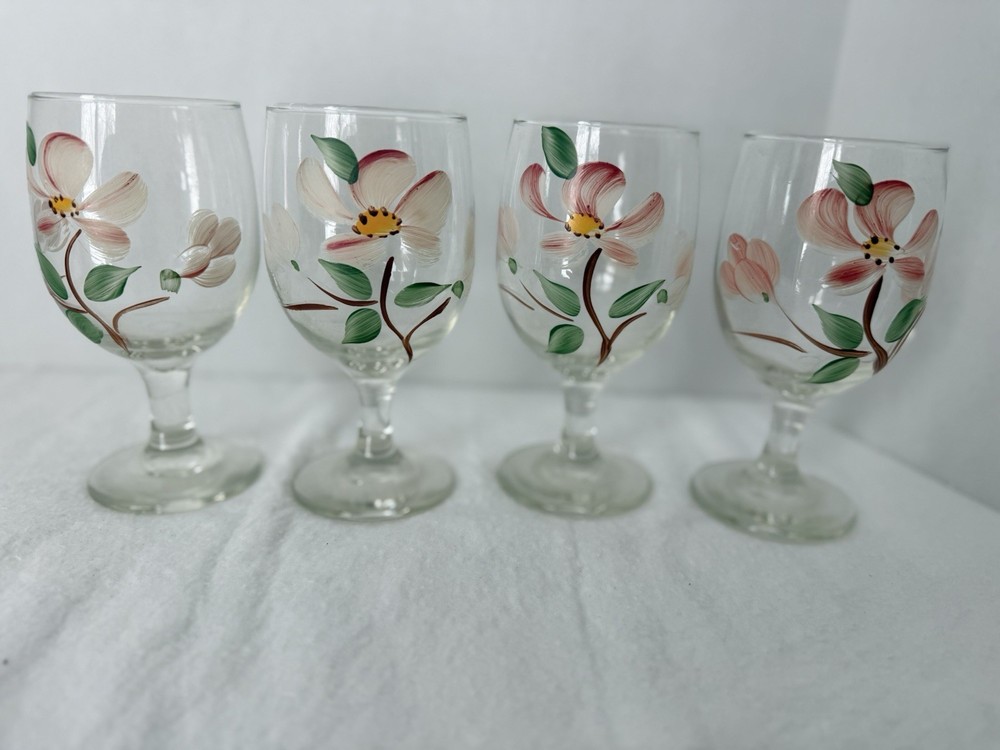 Franciscan «Desert Rose» Goblets, Wine, Water, Iced Tea, Set of 4, Libbey, 6”