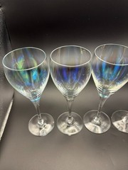 Bohemia Iridescent Crystal White Wine Glasses Long Stem – Set of 5